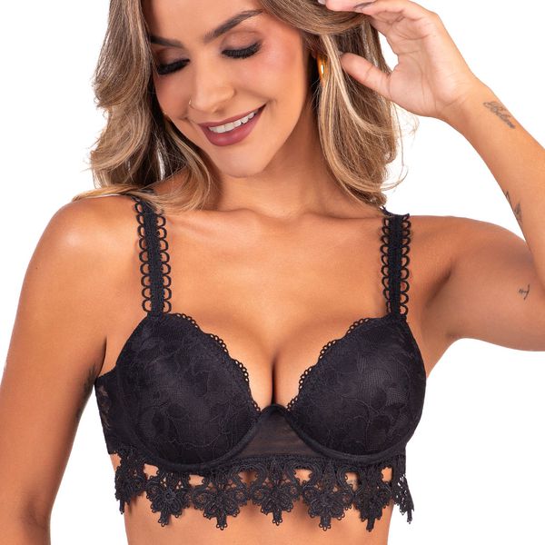 Conjunto Push Up, calcinha fio.