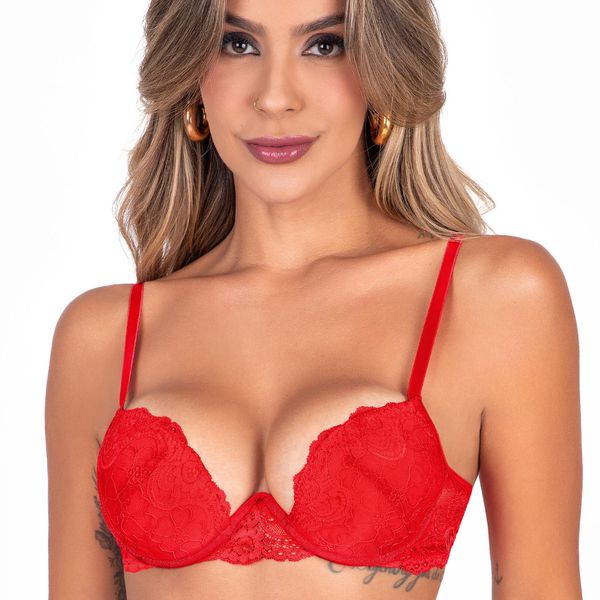 Conjunto Push Up, calcinha fio.