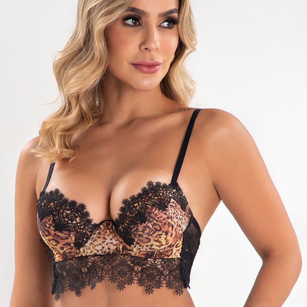 Conjunto Push Up, calcinha fio.