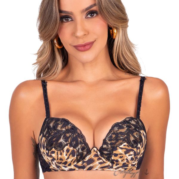 Conjunto Push Up, calcinha fio.