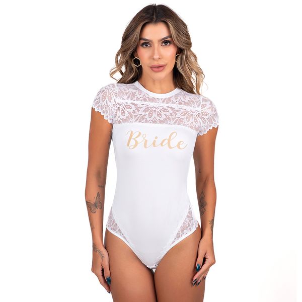 Body fio em microfibra e renda.