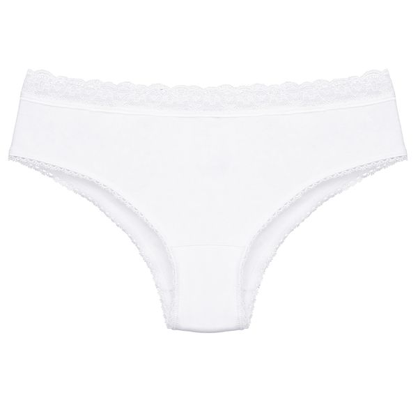 Calcinha clássica em microfibra e renda.