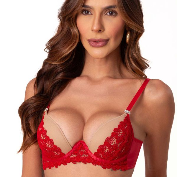 Conjunto Push Up, calcinha fio.