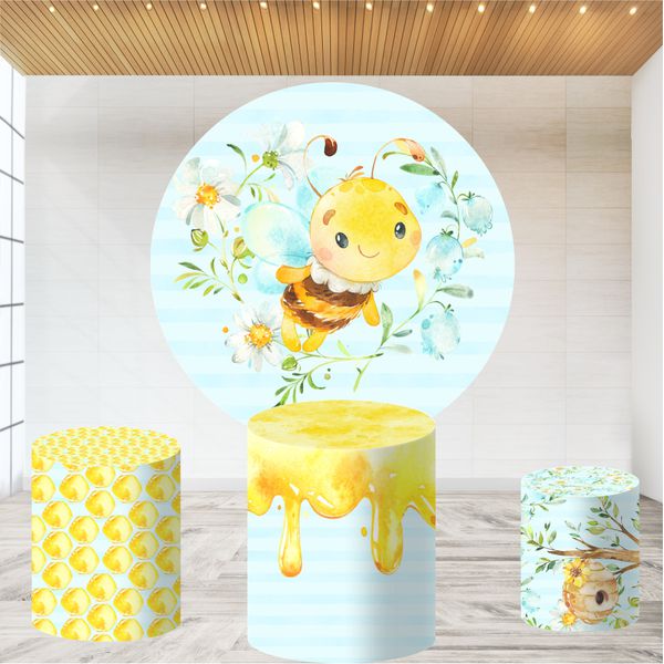 Painel Redondo e Capas Abelinha Cute 