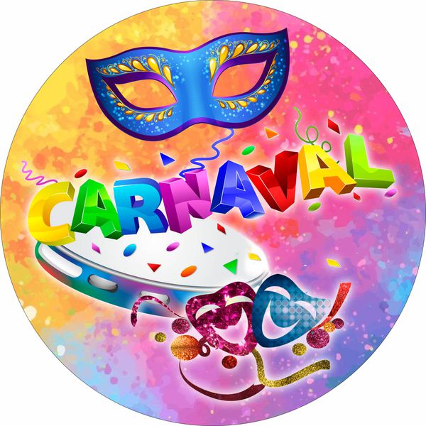 Painel Redondo CARNAVAL FOLIA - 1,50 x 1,50 