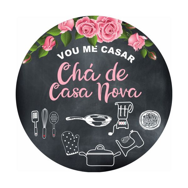 Painel Chá De Casa Nova 1,50x1,50 Redondotecido C/ Elástico