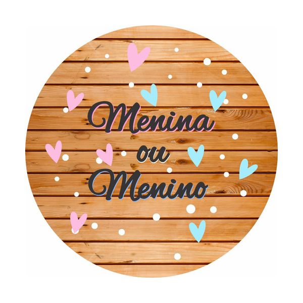 Painel Chá Revelação Madeira Redondo 1,50 X 1,50 C/ Elástico