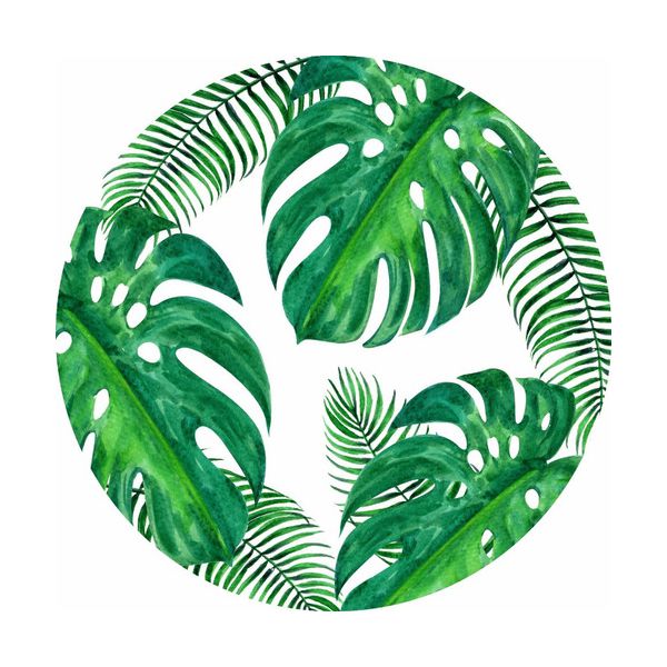 Painel Folhagem Tropical 1,00 X 1,00 Redondo C/elástico
