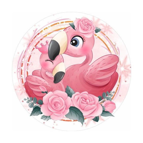 Painel Redondo Tecido Sublimado 1,50x1,50 Flamingo
