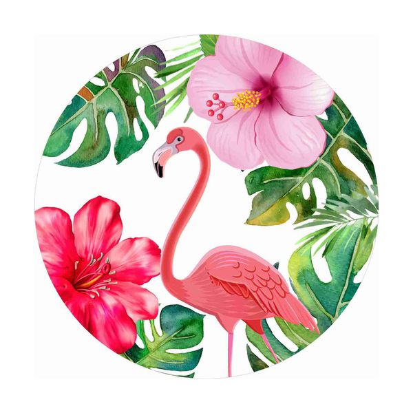 Painel Tecido 3d Redondo Flamingos 1,80 X 1,80 C/elástico