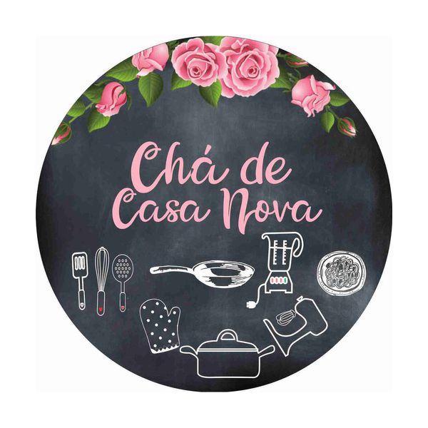 Painel Chá De Casa Nova 1,50 X 1,50 Redondo C/elástico
