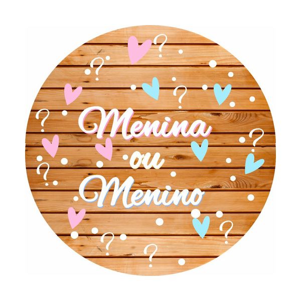 Painel Chá Revelação Madeira Redondo 1,50 X 1,50 C/ Elástico