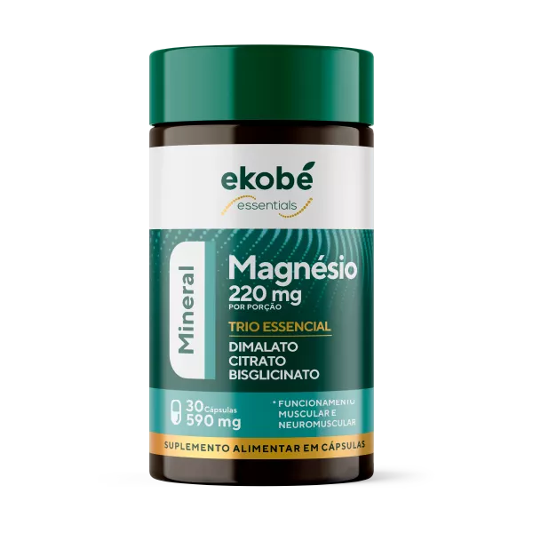 Magnésio 200mg (Dimalato, Citrato e Bisglicinato) - Essentials