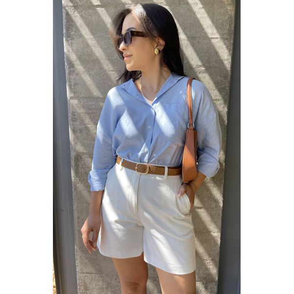 Camisa Linho Julia - Azul