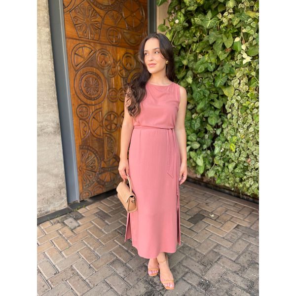 Vestido Midi Almira - Rosa Antigo
