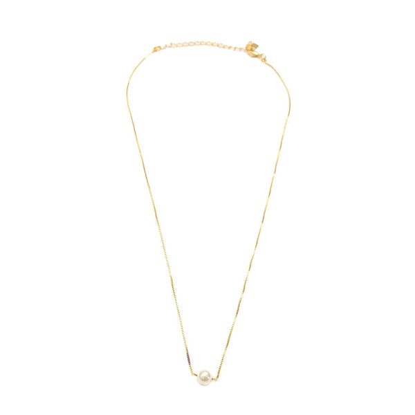 Colar P de Pérola com Banho em Ouro 18k