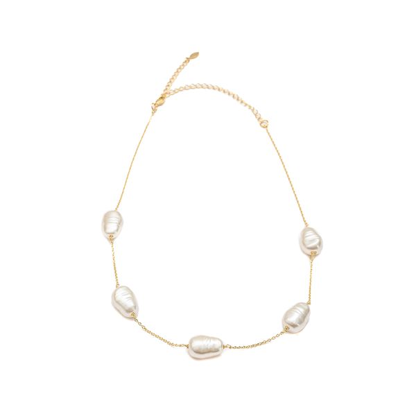 Colar Pérola Shell com Banho em Ouro 18k