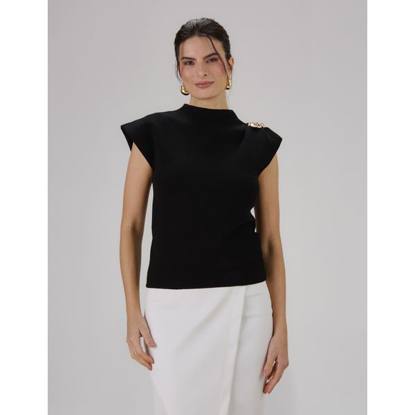 Blusa Mirella Tricot - Preto