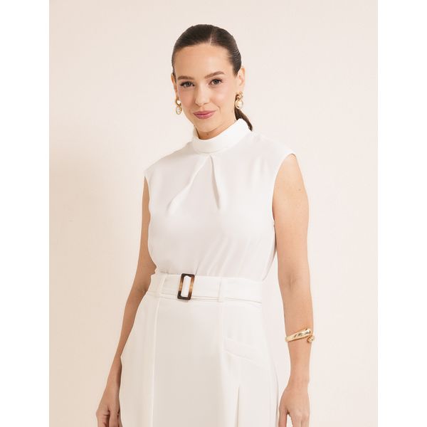 Blusa Prega Alfaiataria Fluída - Off White