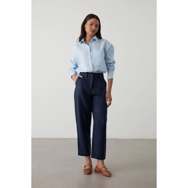 Calça Linho Bella - Azul Marinho