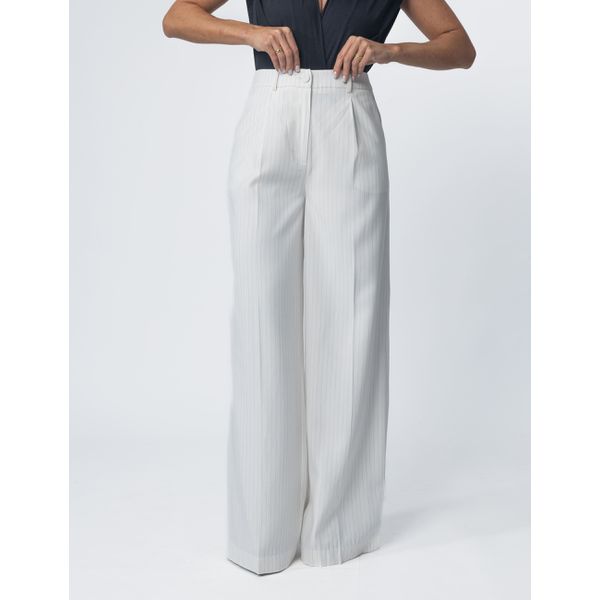 Calça Reta Risca De Giz Off White