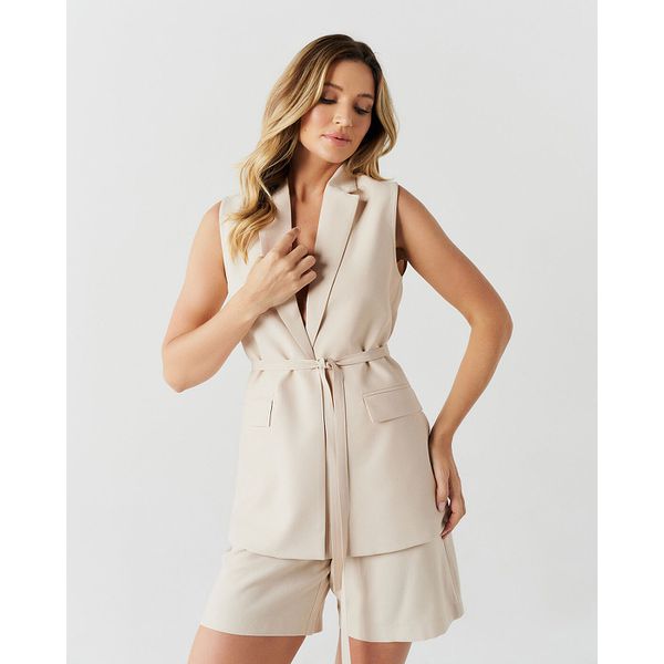 Conjunto Colete e Short Alfaiataria - Areia