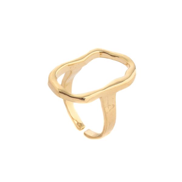 Anel Contemporâneo com Banho em Ouro 18k Copia