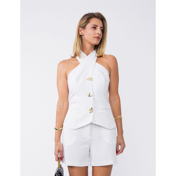 Shorts Alfaiataria - Risca De Giz Listrado