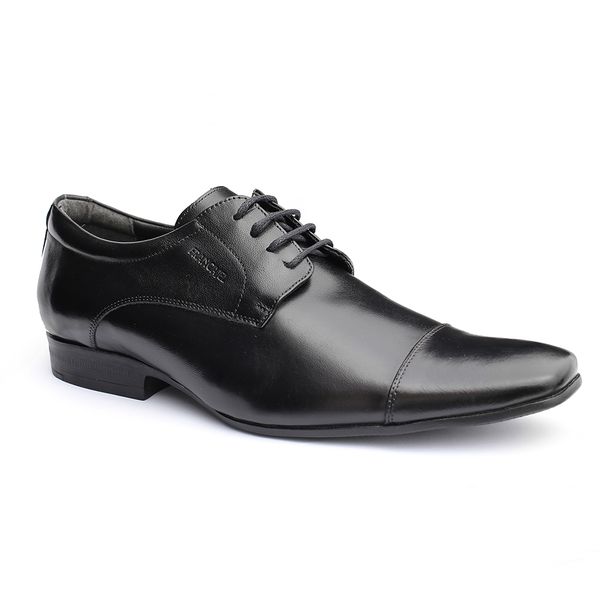 Sapato Social de Couro Masculino Francajel Prisma Preto