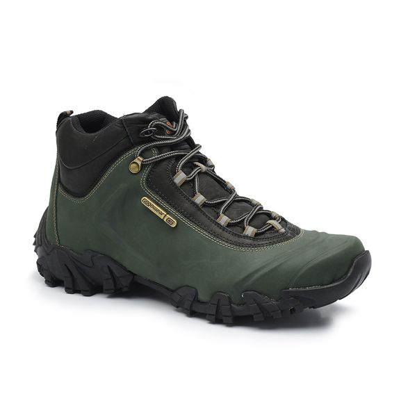 Bota Adventure Masculina Gogowear 100% Couro ref Argon cor Verde Militar