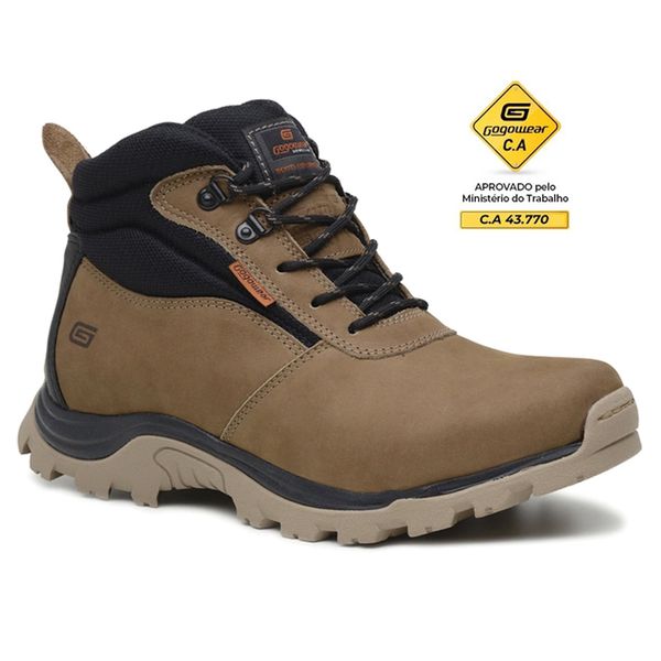 Bota Segurança Adventure EPI CA Gogowear 100% Couro ref X - Terra Nob Andiroba
