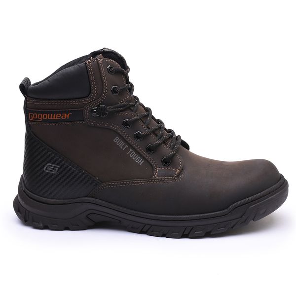 Bota Coturno Adventure Gogowear 100% Couro ref GW10 cor Cafe