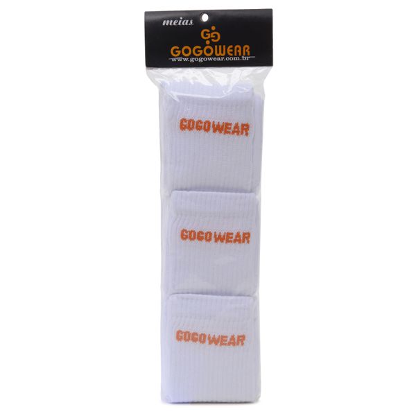 Kit Meia Cano Médio Branca Gogowear 