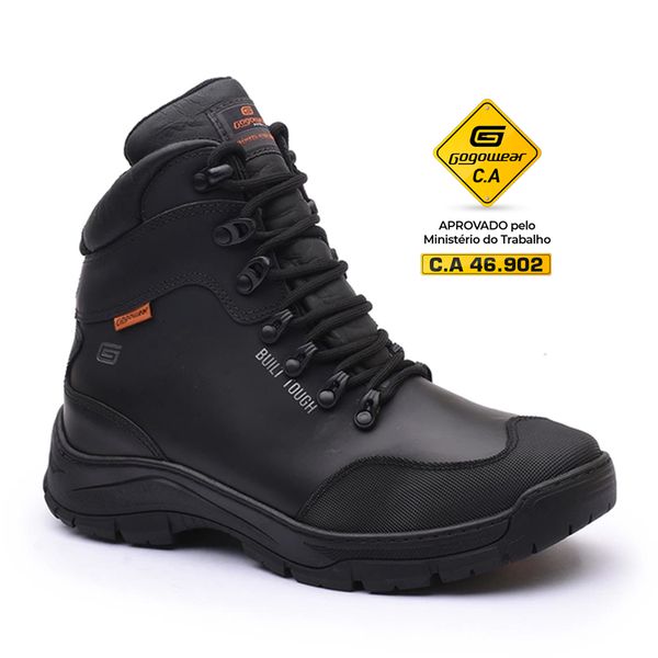 Bota Coturno Militar Epi CA Gogowear 100% Couro ref Alfa cor Preta