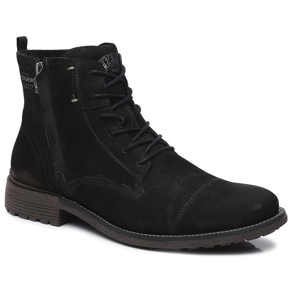 Bota Casual Masculina Gogowear 100% Couro ref Roos 15 cor Preto