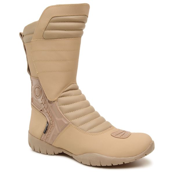 Bota Coturno Motociclista 100% Impermeável Gogowear 100% Couro ref Custom Walter Areia 