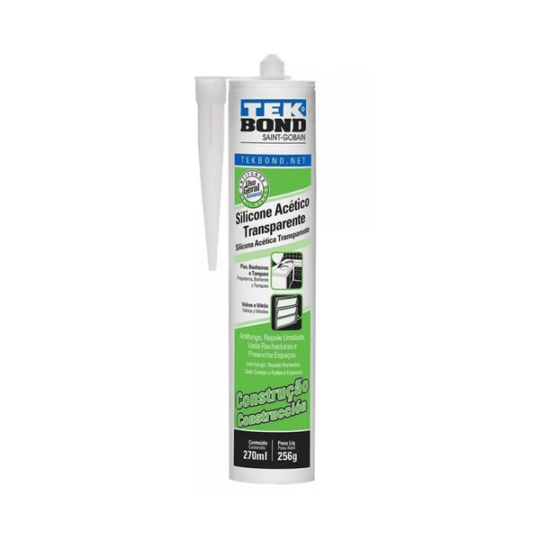 Silicone Acético Incolor Uso Geral 256G Tekbond