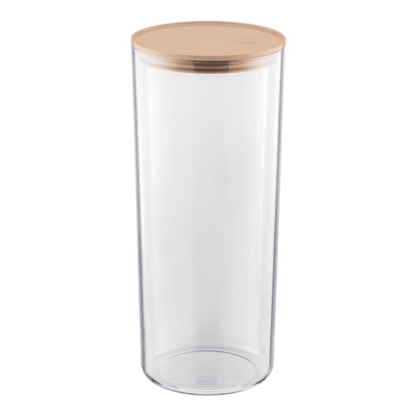 Pote Hermético UZ 2,5L Transparente C/Tampa Cappuccino