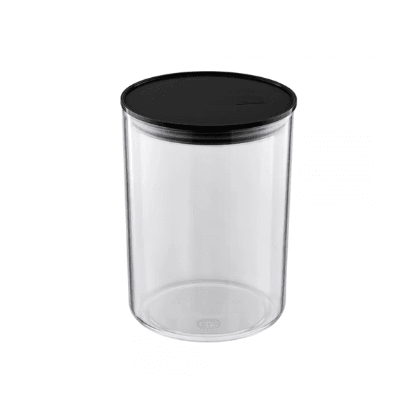 Pote Hermético UZ 1,4L Transparente C/Tampa Preto UZ1300-PR