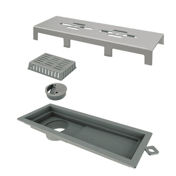 Ralo Linear Tiny PVC Inox Escovado 25cm 