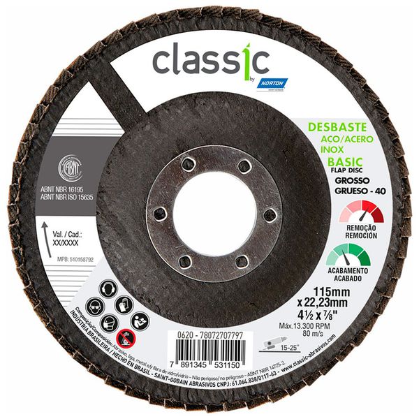 Disco Flap 4,5" x 7/8 A-40 Standard Norton