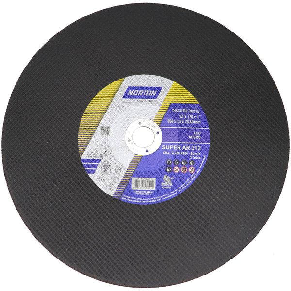 Disco de Corte 14" x 2,80mm x 1" - Ar 312 Norton