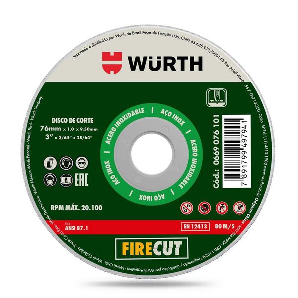 Disco De Corte Wurth - 10"