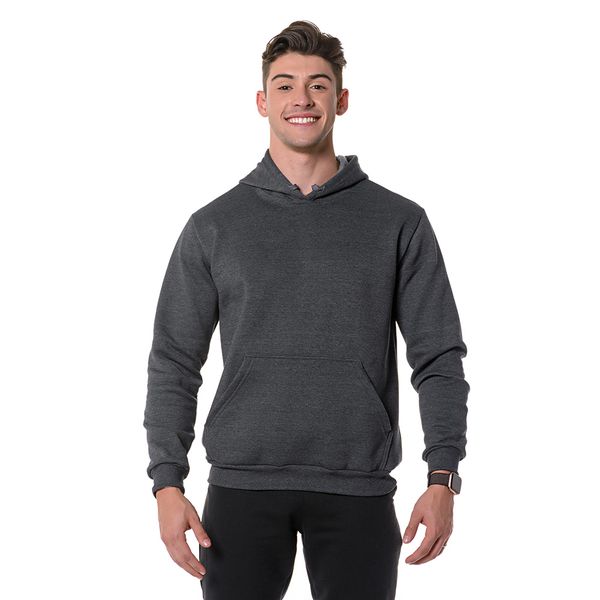 Blusa Moletom Lisa Masculina Com Capuz Grafite