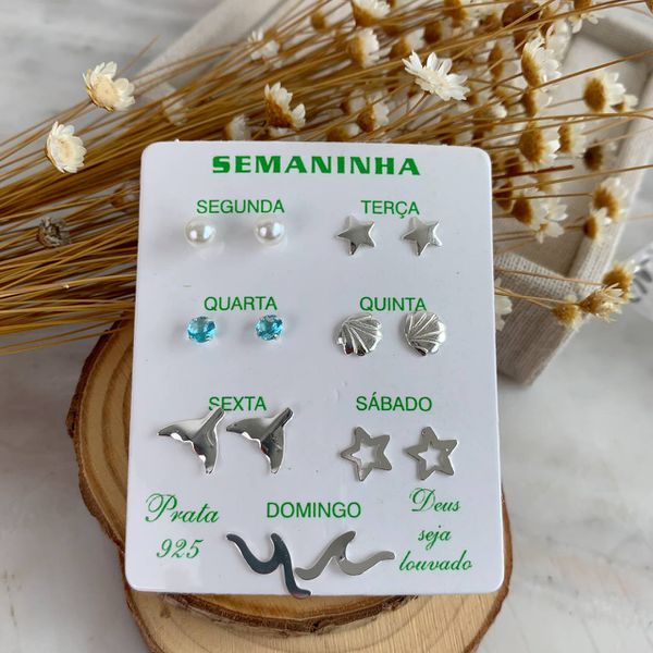Brinco semaninha prata 925