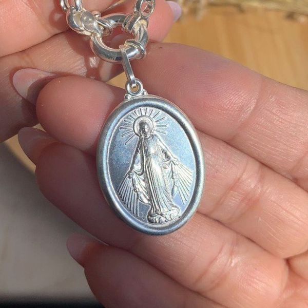Pingente nossa senhora das graças prata 925