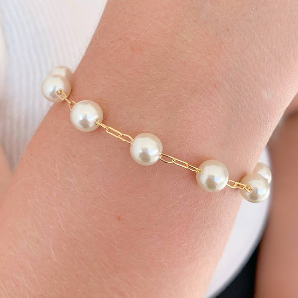 Pulseira Trabalhada na Pérola Pequena