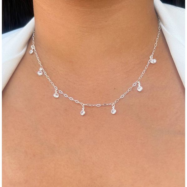 Chocker ponto de luz prata 925