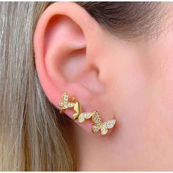 Brinco ear cuff de borboleta 