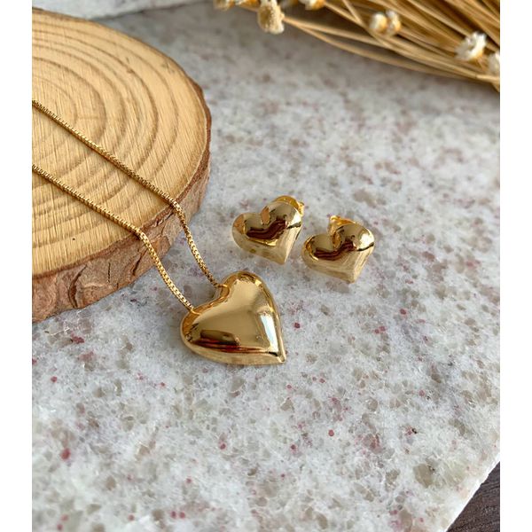Conjunto De Coração Liso